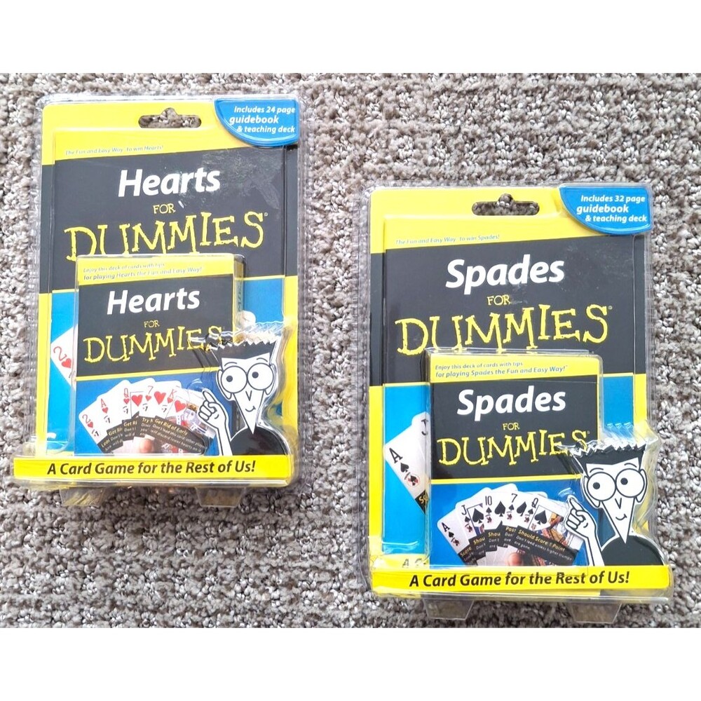 Spades and Hearts Card Game Teaching Decks For Dummies Lot of 2 New Sealed